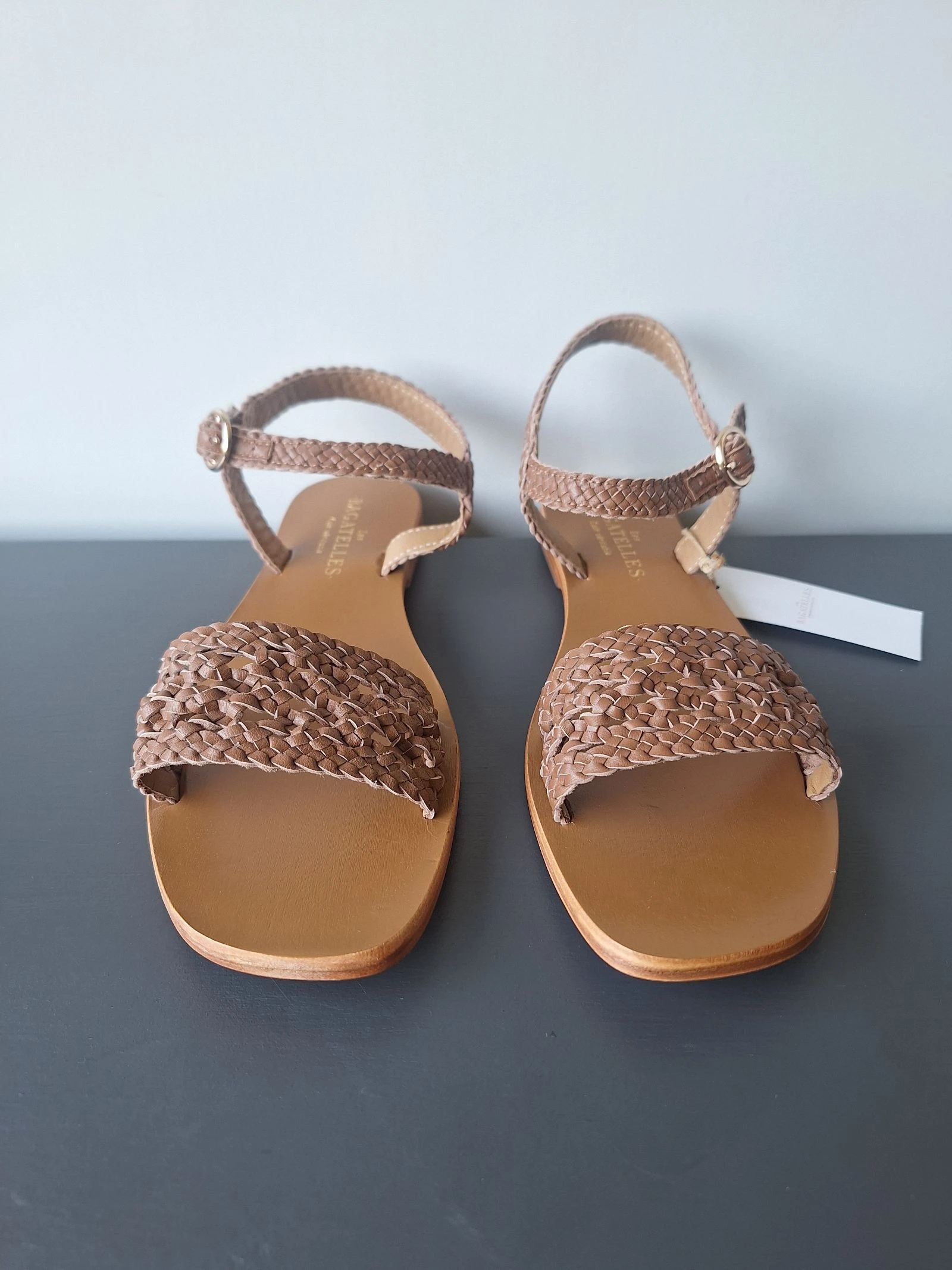 Les Bagatelles brown braided leather sandals 40 – photo 2